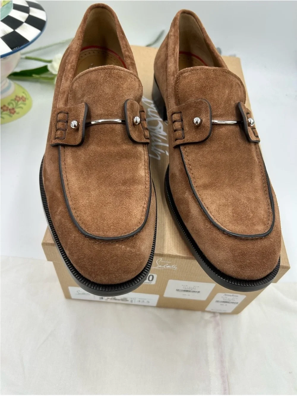 Men’s Christian Louboutin CHAMVELIMOC loafers size 42.5 made in Italy